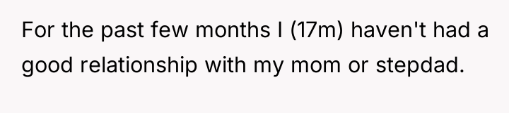 For the past few months I (17m) haven't had a...
