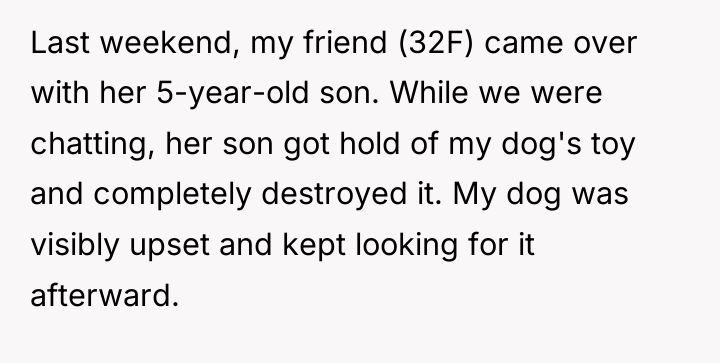 Last weekend, my friend (32F) came over with her 5-year-old...