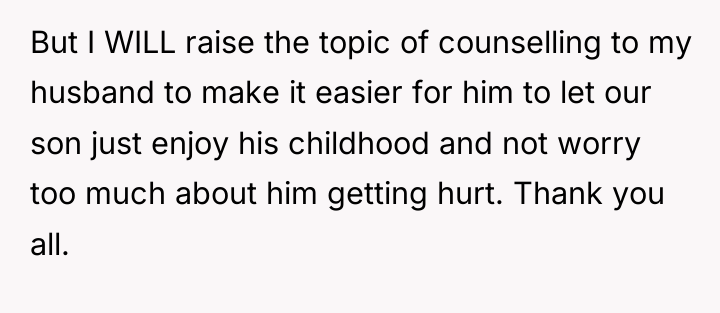 But I WILL raise the topic of counselling to my...