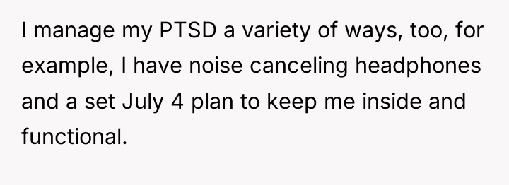 I manage my PTSD a variety of ways, too, for...