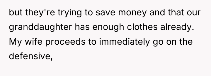 but they're trying to save money and that our granddaughter...