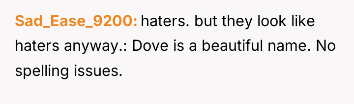 Sad_Ease_9200 haters. but they look like haters anyway.: Dove is...