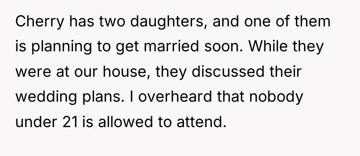 Cherry has two daughters, and one of them is planning...