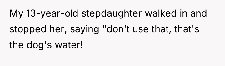 My 13-year-old stepdaughter walked in and stopped her, saying "don't...