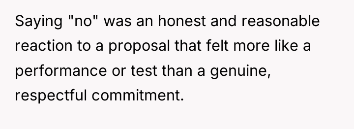Saying "no" was an honest and reasonable reaction to a...