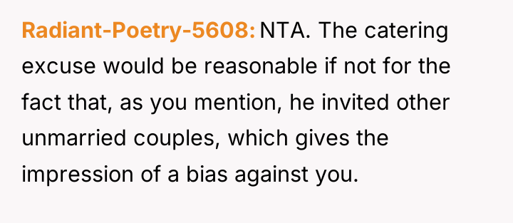 Radiant-Poetry-5608 NTA. The catering excuse would be reasonable if not...