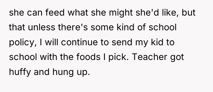 she can feed what she might she'd like, but that...