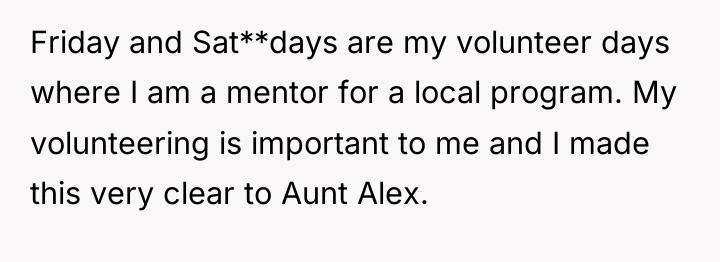 Friday and Sat**days are my volunteer days where I am...