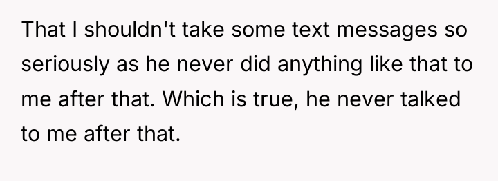 That I shouldn't take some text messages so seriously as...