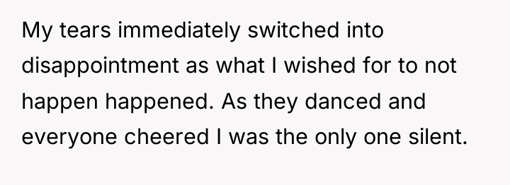 My tears immediately switched into disappointment as what I wished...