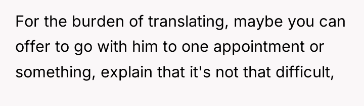 For the burden of translating, maybe you can offer to...