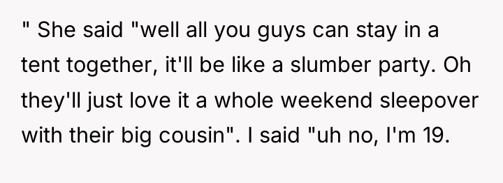 " She said "well all you guys can stay in...