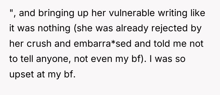 ", and bringing up her vulnerable writing like it was...