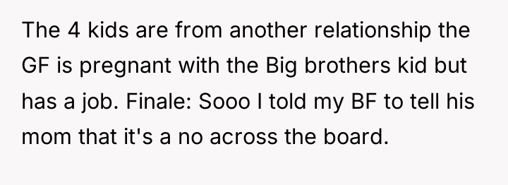 The 4 kids are from another relationship the GF is...
