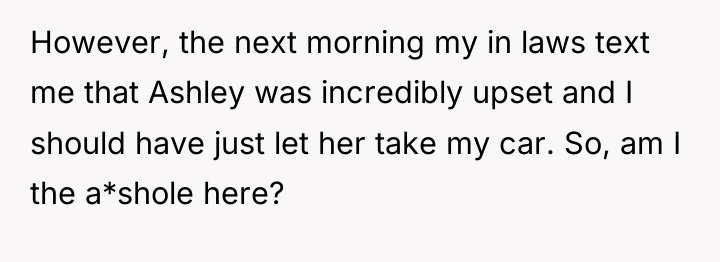 However, the next morning my in laws text me that...