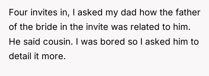 Four invites in, I asked my dad how the father...