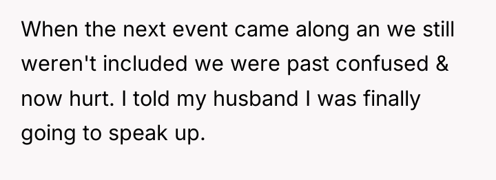 When the next event came along an we still weren't...