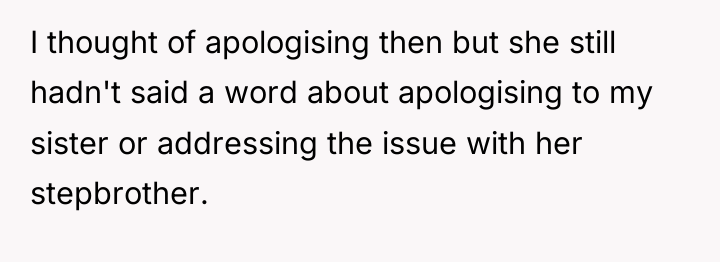 I thought of apologising then but she still hadn't said...