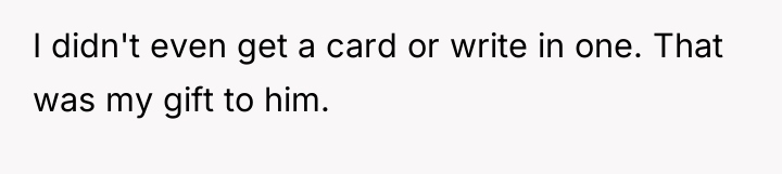I didn't even get a card or write in one....