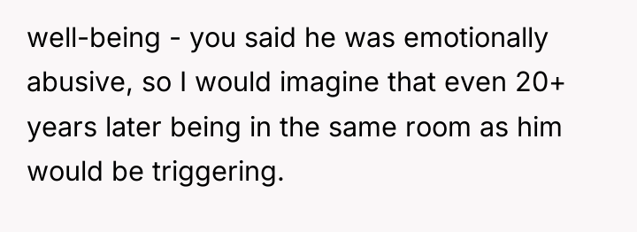 well-being - you said he was emotionally abusive, so I...