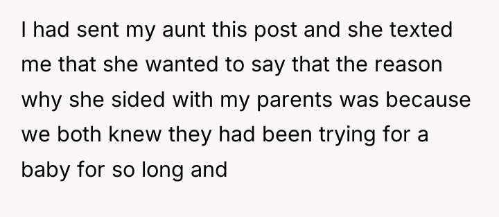 I had sent my aunt this post and she texted...