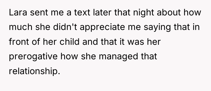 Lara sent me a text later that night about how...