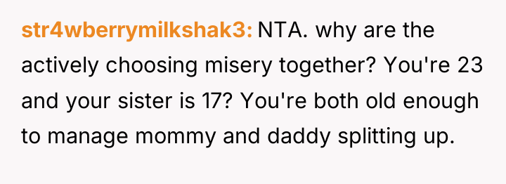 str4wberrymilkshak3 NTA. why are the actively choosing misery together? You're...