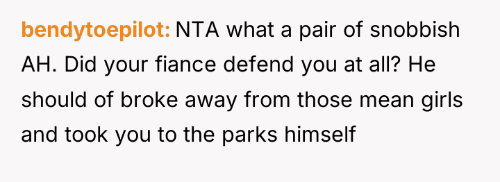bendytoepilot NTA what a pair of snobbish AH. Did your...