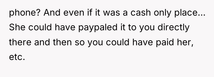 phone? And even if it was a cash only place......
