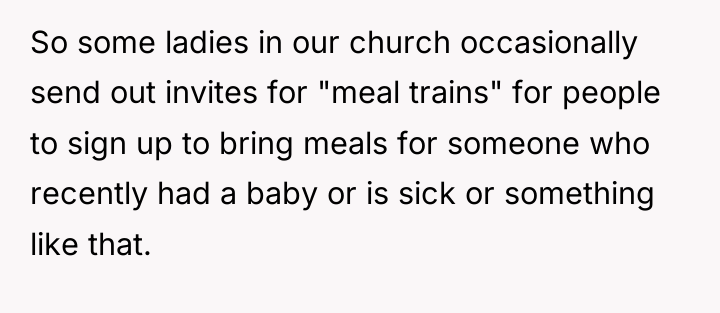 So some ladies in our church occasionally send out invites...