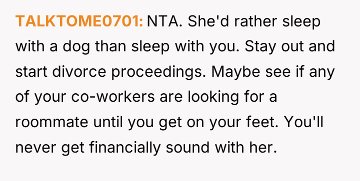 TALKTOME0701 NTA. She'd rather sleep with a dog than sleep...