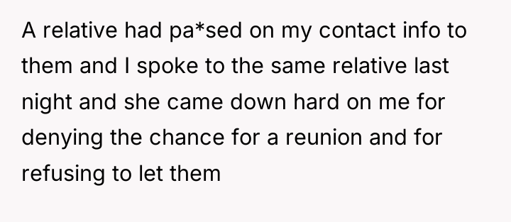 A relative had pa*sed on my contact info to them...
