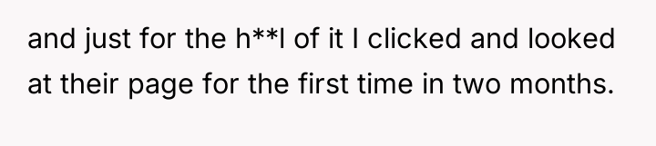 and just for the h**l of it I clicked and...