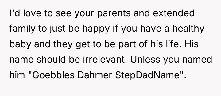 I'd love to see your parents and extended family to...