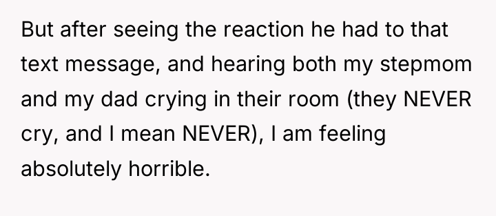 But after seeing the reaction he had to that text...