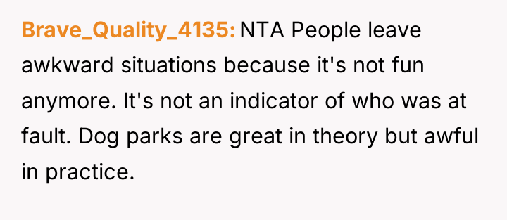 Brave_Quality_4135 NTA People leave awkward situations because it's not fun...