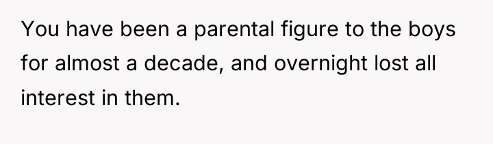 You have been a parental figure to the boys for...