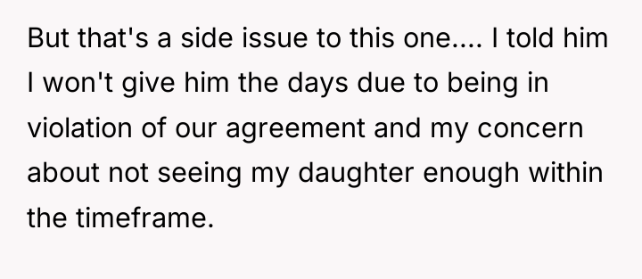 But that's a side issue to this one.... I told...