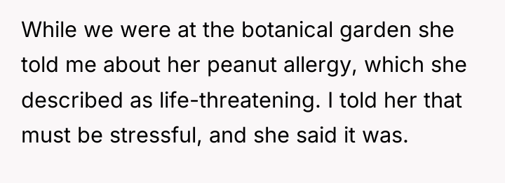 While we were at the botanical garden she told me...
