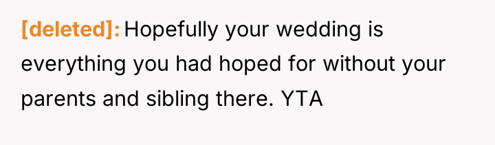 [deleted] Hopefully your wedding is everything you had hoped for...