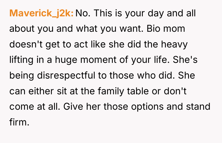 Maverick_j2k No. This is your day and all about you...