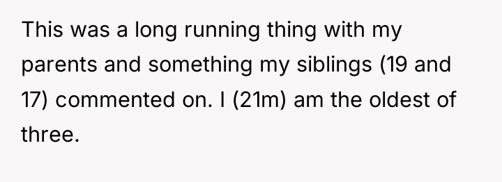 This was a long running thing with my parents and...