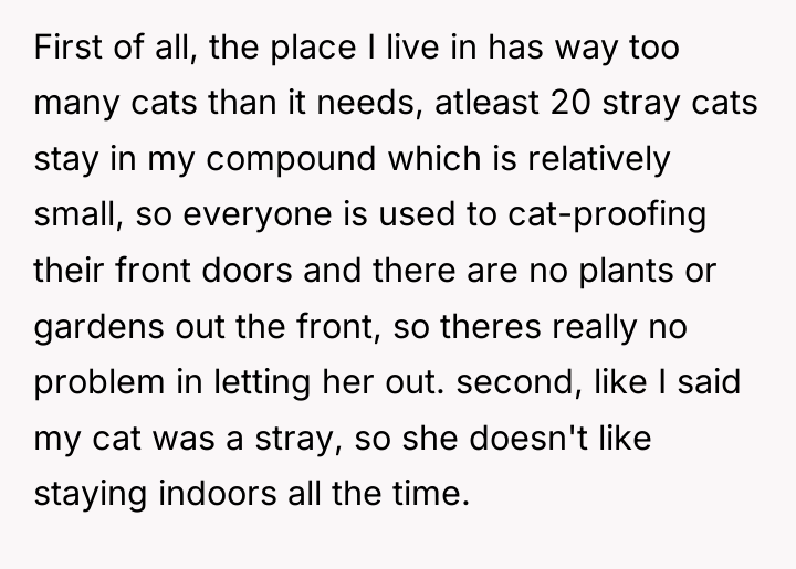 First of all, the place I live in has way...