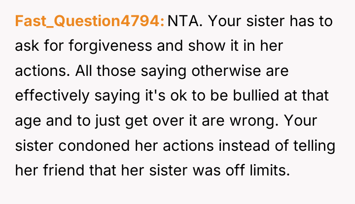Fast_Question4794 NTA. Your sister has to ask for forgiveness and...