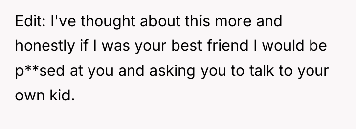 Edit: I've thought about this more and honestly if I...