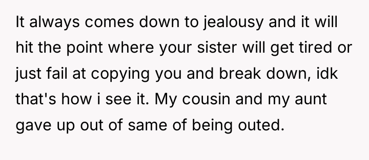 It always comes down to jealousy and it will hit...