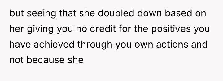 but seeing that she doubled down based on her giving...