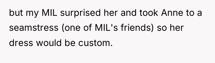 but my MIL surprised her and took Anne to a...
