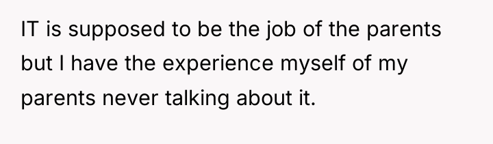 IT is supposed to be the job of the parents...