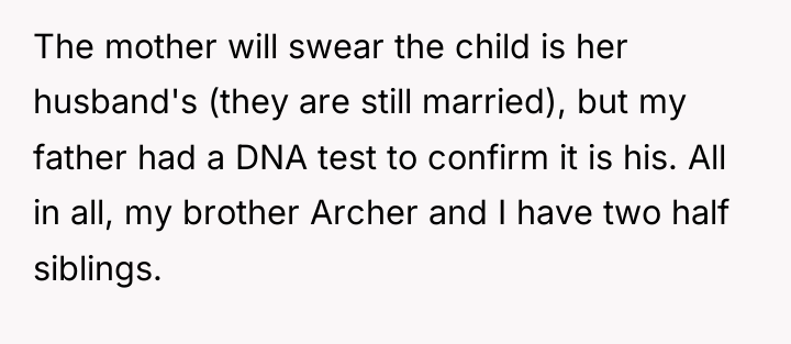 The mother will swear the child is her husband's (they...